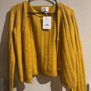 Mustard Open Cardigan Sweater